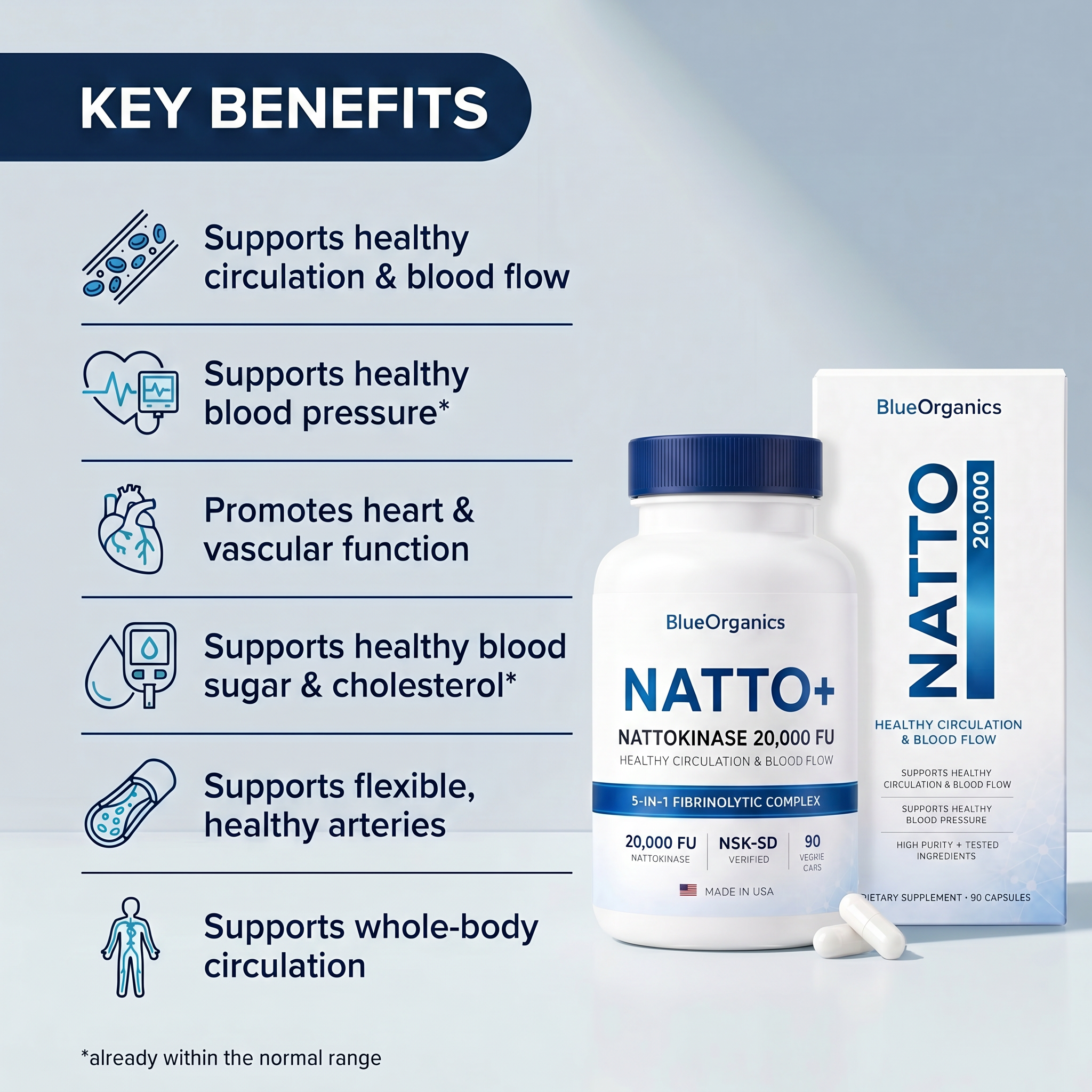 NATTO+ Nattokinase Fibrinolytic Complex